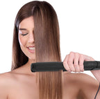 AINA Hair Straightener Comb, Flat Iron with Comb | Titanium Iron 450F | Dual Voltage Hair Straightening | Curling 2 in1 | Resolve Tangled | frizz Free (Vader Black)