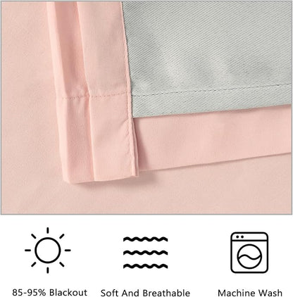 Room Darkening & Soundproof Window Curtain 52"Wx96"L | Luxurious Peach Pink - Image 5