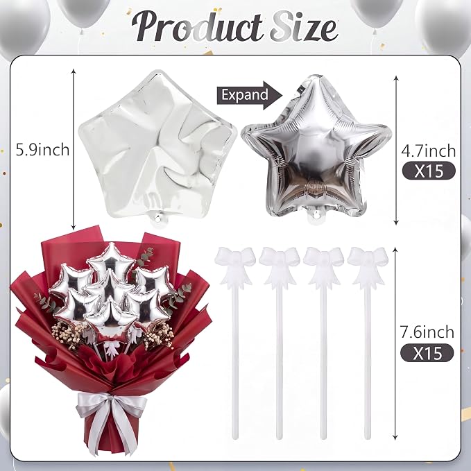 30 Pcs Mini Star Self Inflatable Balloons Bulk - Image 3