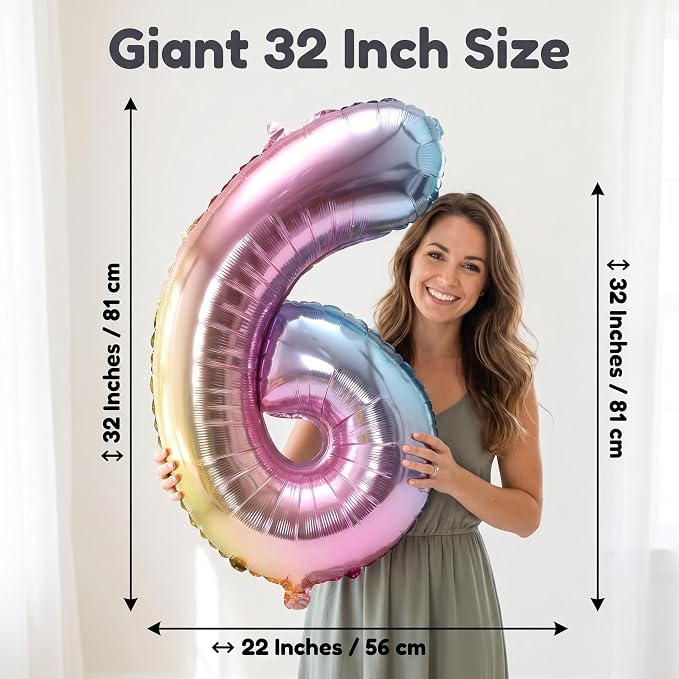 YPSelected 32 Inch Large Foil Helium Number Balloon Birthday Wedding Party 0-9 - Image 6