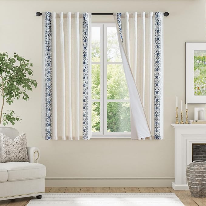 jinchan Floral Linen Curtains - Image 3