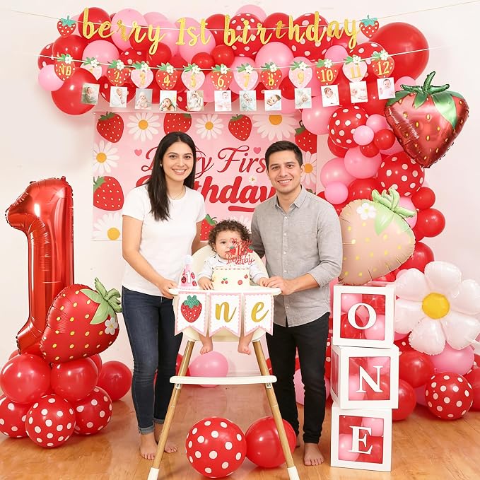 Berry First Birthday Decor Strawberry 1st Birthday Decorations - Image 8