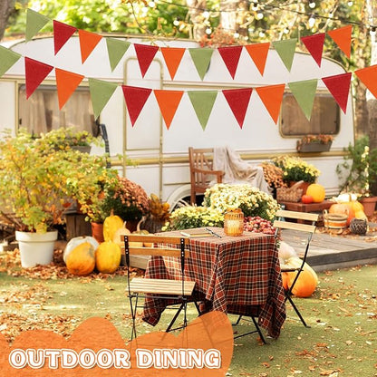 HESTYA 42 Pieces Colorful Pennant Banner Flag Orange Red Green Bunting Triangle - Image 4