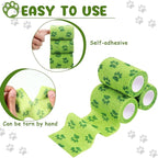 6 Rolls No Chew Bandage for Dogs Bitter Bandage Wrap for Dogs Wound Wrap(Green,3 Inches X 5 yd)