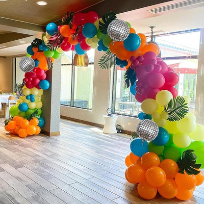 Tropical Balloons Garland Arch Kit, 18 10 5 Inch Summer Green Hot Pink Orange - Image 6