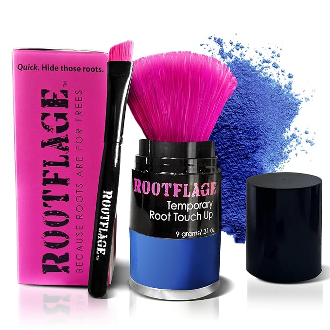 Rootflage Fun Temporary Hair Color- Works on Dark Hair (03 Blue Monday) Washes Out in 1 Shampoo