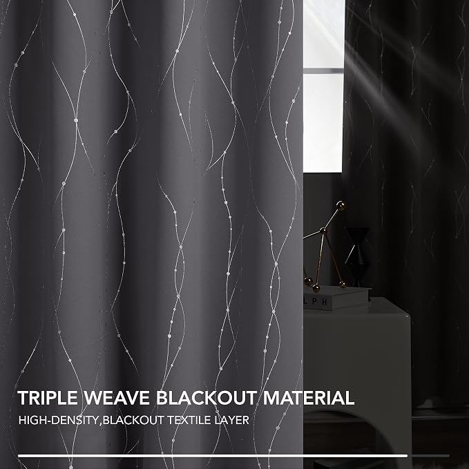 Deconovo Living Room Curtains 95 Inches Long, Thermal Insulated, Room Darkening - Image 4