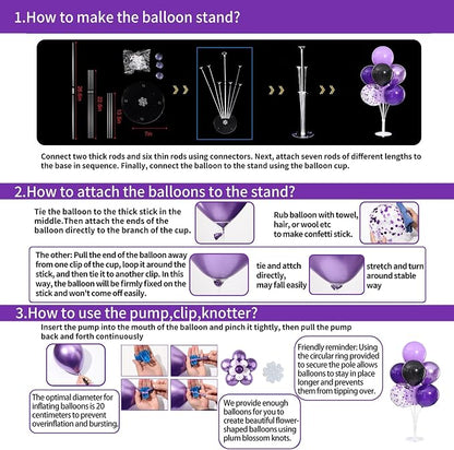 4 Sets Purple Black Balloons Stand - Image 8