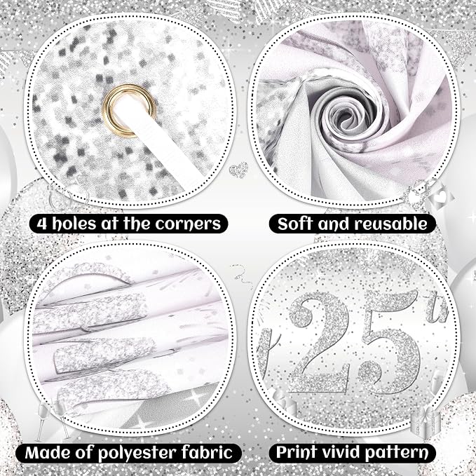 Silver 25th Wedding Anniversary Decorations - Image 7