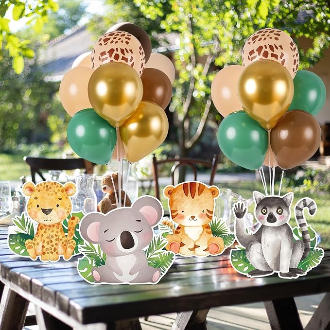 12 Sets Baby Shower Jungle Animals Balloon Stand Kit Safari Baby Shower - Image 6