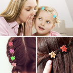 JANYUN 50 Pcs Colorful Star Mini Hair Claw Clips Clamps Accessories for Baby Toddler Girls Decorative Bun Thin Hair, Assorted Colors (Star)