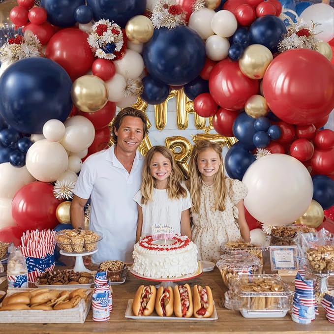 Red White and Blue Balloons Arch Kit 119 PCs Double Stuffed | Classic Luxury - Image 6