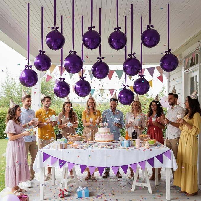 Jenaai 30 Set Round Foil Balloons Bulk 22 Inch 4d Metallic Giant Balloons Set - Image 8