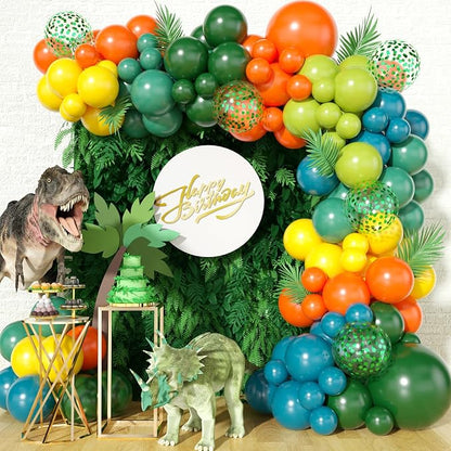 GRESATEK Jungle Themed Balloon Garland Arch Kit, Sage Green Orange Yellow Olive by GRESATEK