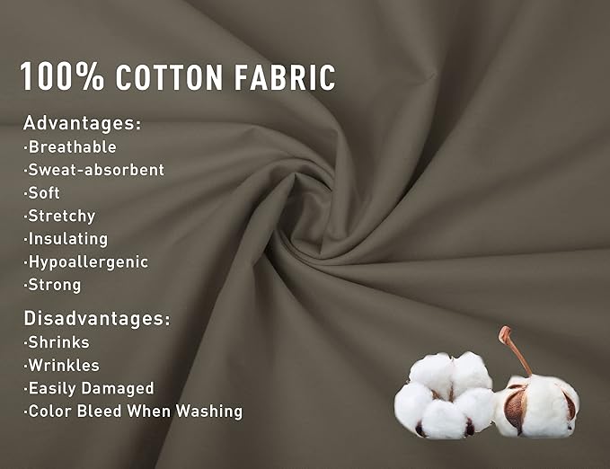 Sunflower Body Pillowcase 100% Cotton Long Pillow Cover/Case Envelope Closure 1 Pack, 21×54 inches Taupe Gray, Soft and Breathable