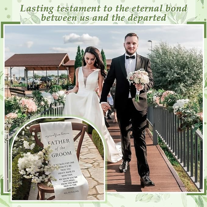 HunnmingRe Groom Father Wedding Memorial Reserved Chair Sign Banner in Loving - Image 5