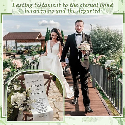 HunnmingRe Groom Father Wedding Memorial Reserved Chair Sign Banner in Loving - Image 5