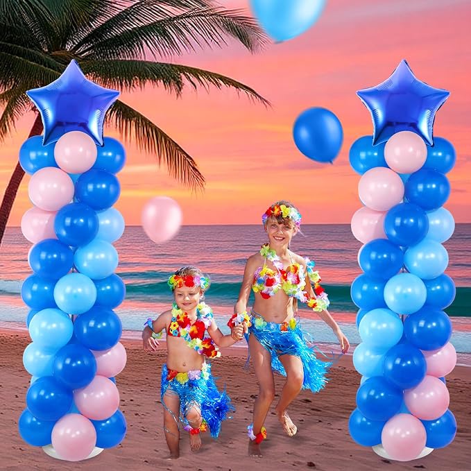 Seematn 2 Sets Pastel Blue and Pink Balloon Column Stand Kit - Image 5
