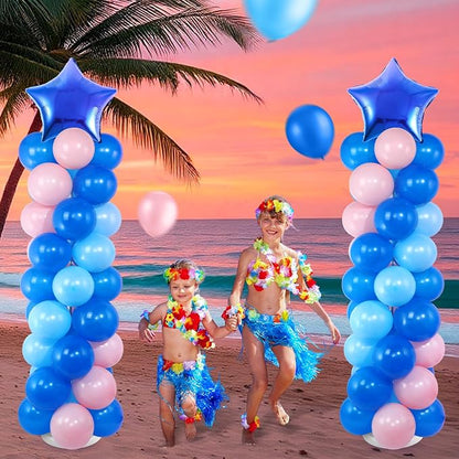 Seematn 2 Sets Pastel Blue and Pink Balloon Column Stand Kit - Image 5
