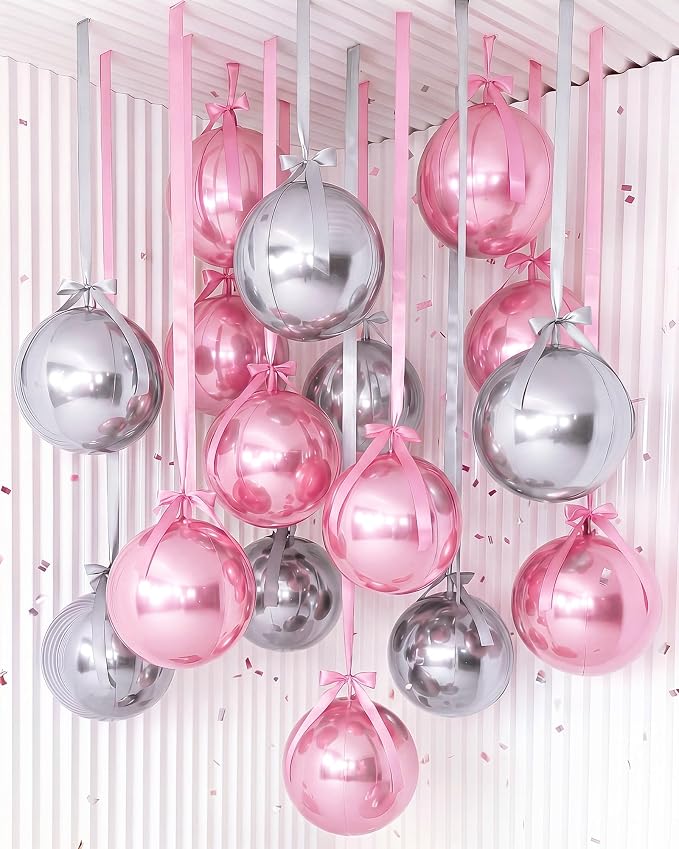 Jenaai 30 Set Round Foil Balloons Bulk 22 Inch 4d Metallic Giant Balloons Set by Jenaai