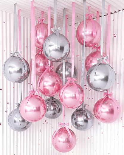 Jenaai 30 Set Round Foil Balloons Bulk 22 Inch 4d Metallic Giant Balloons Set by Jenaai