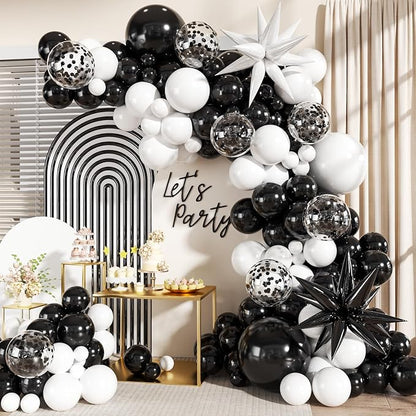 Black and White Balloons Arch Kit by LANGASQUE
