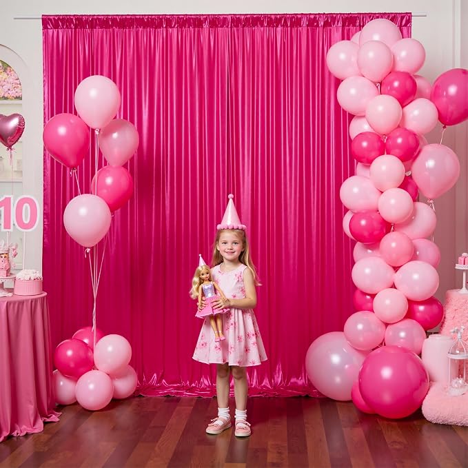 gogoparti 10x10FT Hot Pink Sequin Backdrop Curtain - Image 8