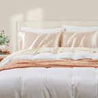 Taupe Satin Pillowcase Queen Size Set of 2 for Hair and Skin,Taupe Silk Pillowcase Breathable Pillowcase with Envelope Closure