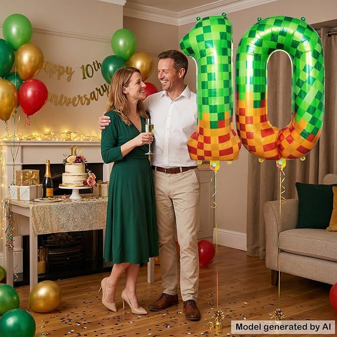 40 Inch Pixel Foil Number 10 Balloon - Image 5