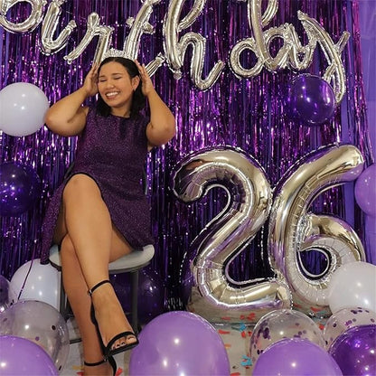 Silver Number Balloons, 40 inch Large Number 2 Foil Helium Balloons - Image 4