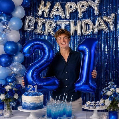 40 Inch Balloon Number 2 Navy Blue, Large Foil Dark Royal Blue Number Balloons - Image 5