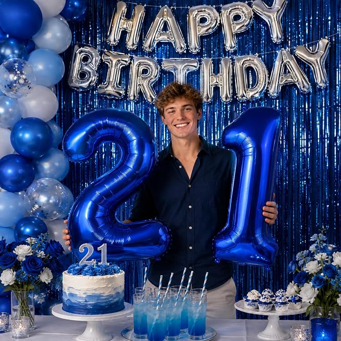 Navy Blue Balloon Number 5, 40 Inch Large Self Inflating Foil Mylar Number - Image 7