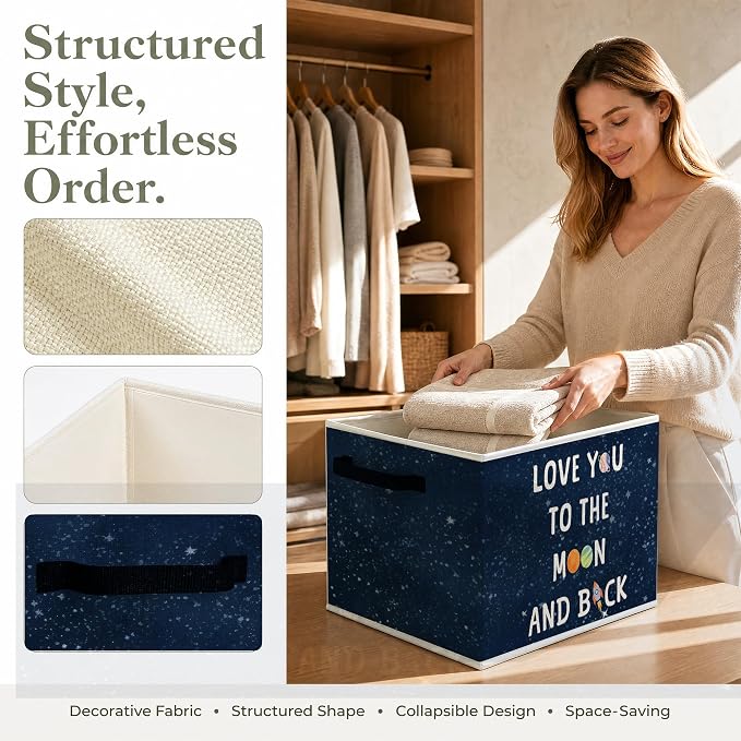 Love You to the Moon and Back Nursery Storage Basket - Image 2