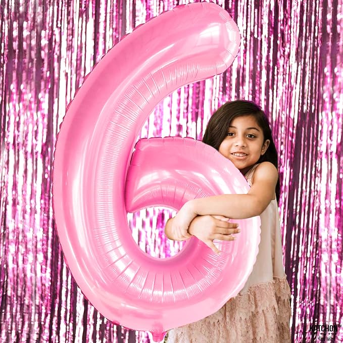 KatchOn Giant Light Pink Number 6 Balloon - Image 4