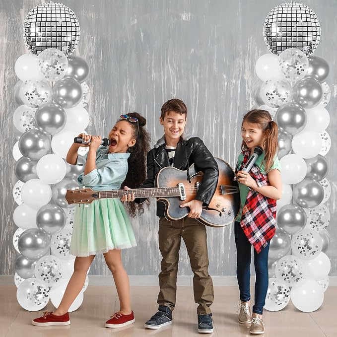 2 Sets Disco Ball Party Balloon Column Stand Kit - Image 7