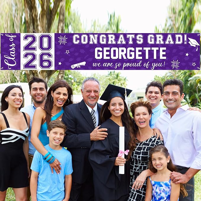 Graduation Congratulations Banner Decorations, Class of 2026 Personalized - Image 5