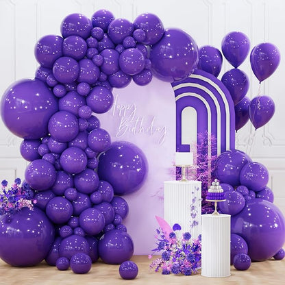 PartyWoo Dark Purple Balloons 130pcs Royal Purple Color 18 12 10 5 Inch | 18 12 by PartyWoo