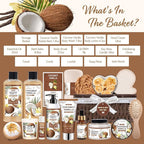 Christmas Gifts For Women - 16 PCS Birthday Gift Basket for Women Set of Coconut Vanilla Self Pampering Set, Includes Luxurious Home Spa Shower Gel Bubble Bath