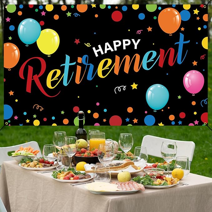 Happy Retirement Party Decorations, Backdrop Banner, Yard Sign, Photo Booth - Image 6