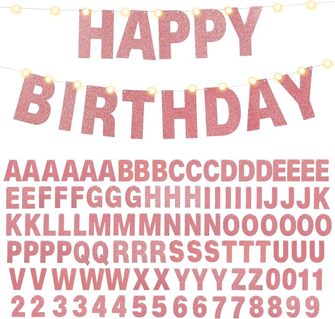 TaoBary 112 Pcs DIY Letter Kit Glitter Customizable Banner Letters Include 107 by TaoBary