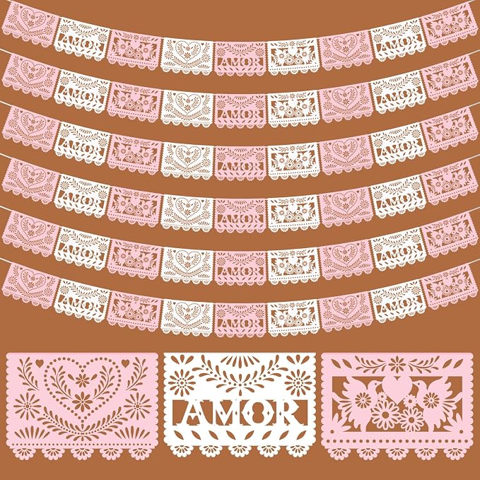 TaoBary 6 Pcs Papel Picado Mexican Wedding Cielito Lindo Party Decor 118 Feet by TaoBary