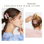 No Crease Creaseless No Bend Hair Clips For Styling Non Slip Flat Clips For Makeup Hair Accessories For Women,Pink,12 PCS