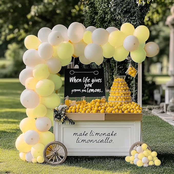 RUBFAC Pastel Yellow Balloons Different Sizes Light Yellow Balloon 129pcs | - Image 5