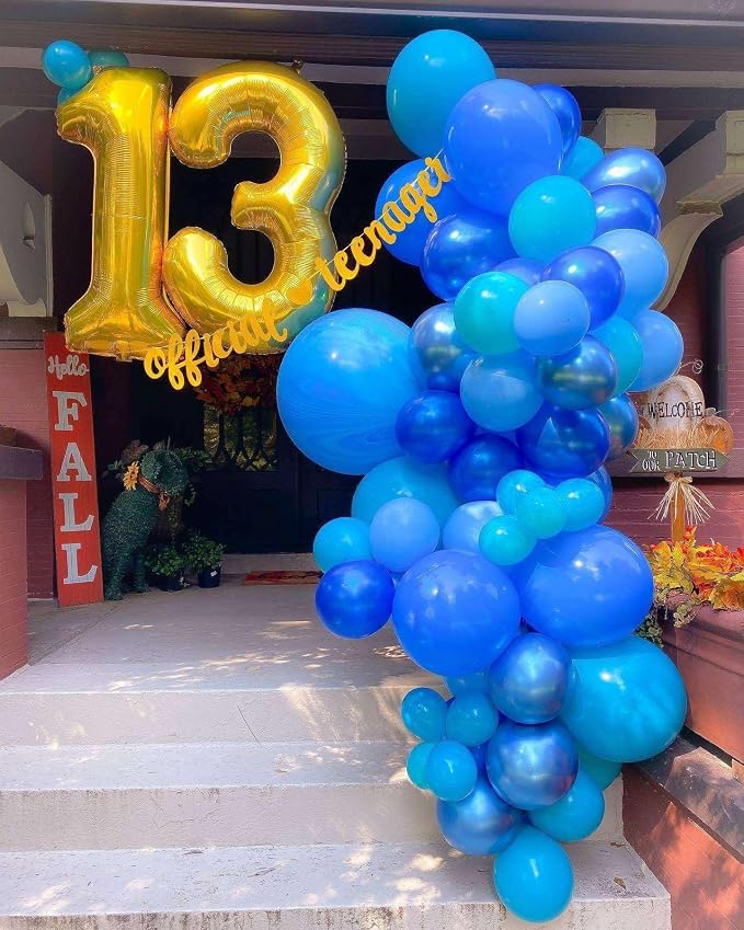 Gold 13 Number Balloons, 40 Inch Giant Number 13 Balloons Foil Mylar Helium - Image 4