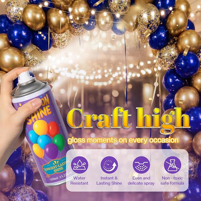 Balloon Shine Spray for Party : 15 oz Balloons Spray Silicone | Christmas - Image 2