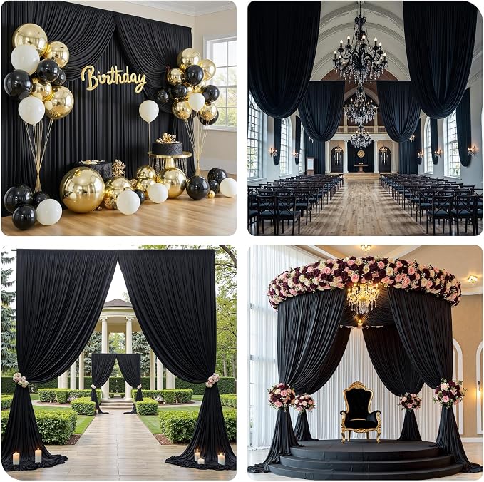 10ft×12ft Black Backdrop Curtain - Image 6