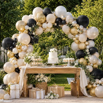 Black White and Gold Balloons, for Women Birthday Wedding Shower Bachelorette - Image 4