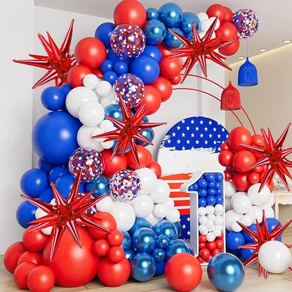 8 Pcs Red Star Balloons, 27/22 inch One-Piece Explosion Balloons Aluminum Foil - Image 4