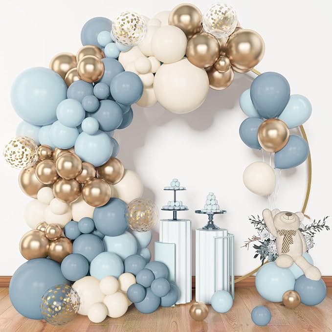 Amandir 153pcs Dusty Blue Balloon Garland Arch Kit Different Sizes | 18 12 10 by Amandir