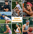 Headbands for Women - 6 Pack Wide Elastic Hair Bands | Stretchy Sweatbands Hair Bands | Soft Sports Thin Head Bands | Non-Slip Accessories Bands for Fashion, Washing Face, Workouts, Yoga, Daily Use
